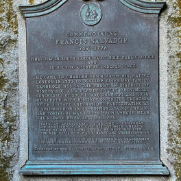 Plaque commemorating Francis Salvador