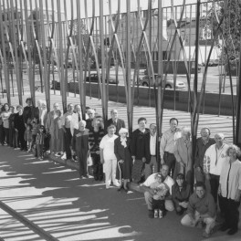 Survivors and family members at the Holocaust Memorial, 2000