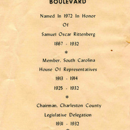 Program for unveiling of marker dedicated to Sam Rittenberg, 1982
