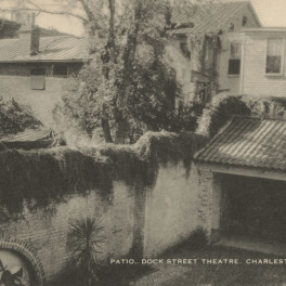 Dock Street Theatre courtyard, postcard, no date