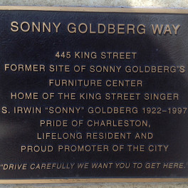 Plaque honoring Sonny Goldberg