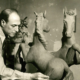 Willard Hirsch at work in his studio