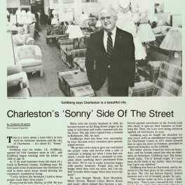 Sonny Goldberg featured in the local paper, 1986