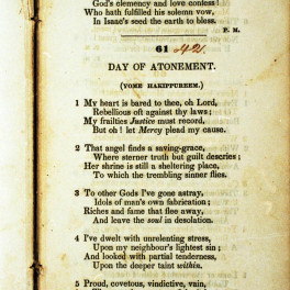 Hymnal page, Day of Atonement