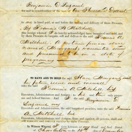 Lazarus bill of sale for an enslaved woman