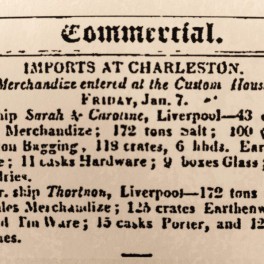 Custom House notice, 1825